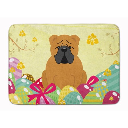 Carolines Treasures Easter Eggs English Bulldog Red Machine Washable Memory Foam Mat BB6122RUG